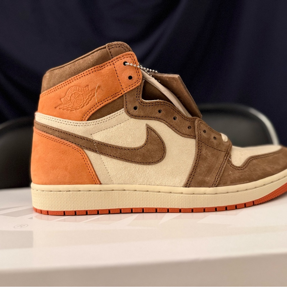 Jordan High-Top Sneakers - Brown, Cream, and Orange